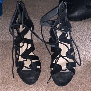 Lace up wedges